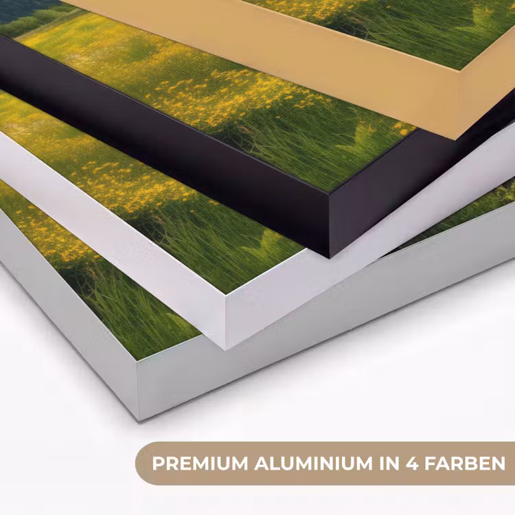 Veld - Hek - Bergen - Bloemen Textielframe zwart klein -USP_kleurenDE