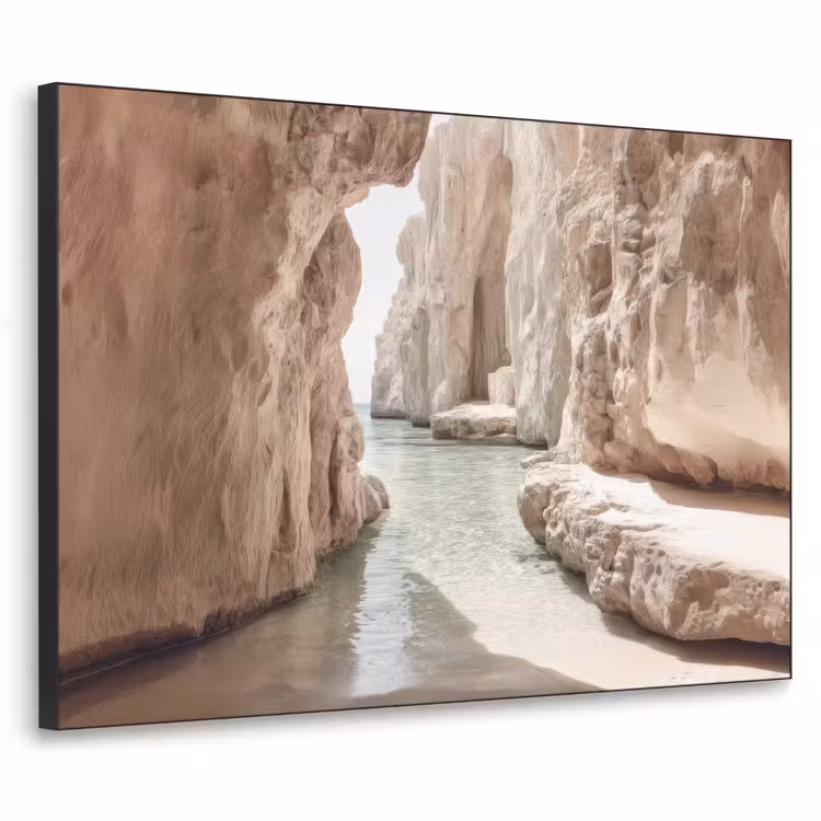 Rotsen - Zee - Zand - Kloof Textielframe zwart klein -3d