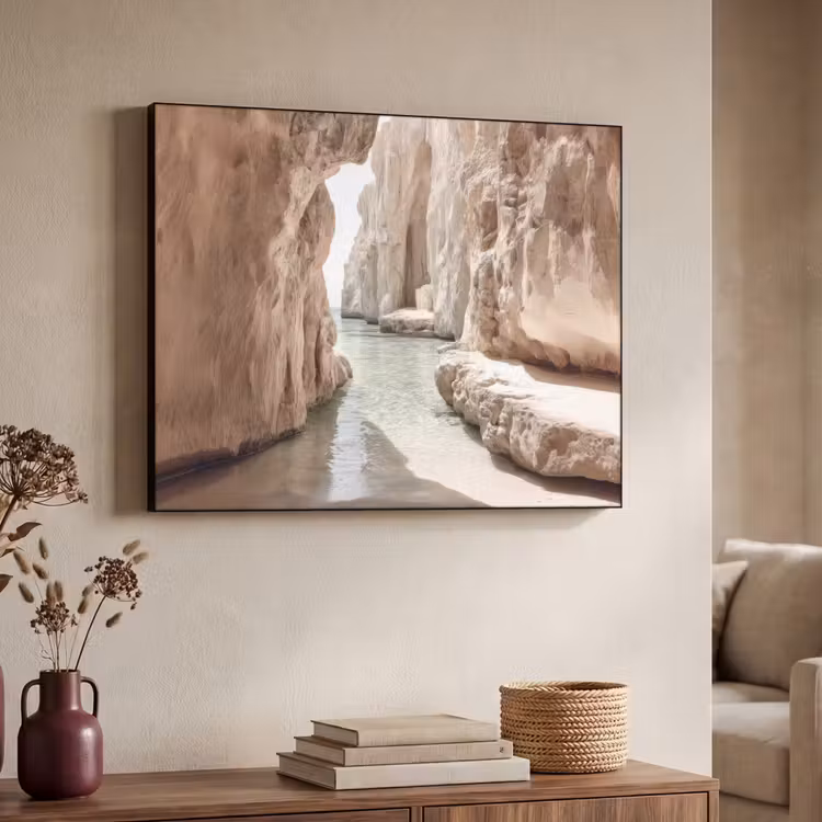 Rotsen - Zee - Zand - Kloof Textielframe - compleet frame klein -sfeer3
