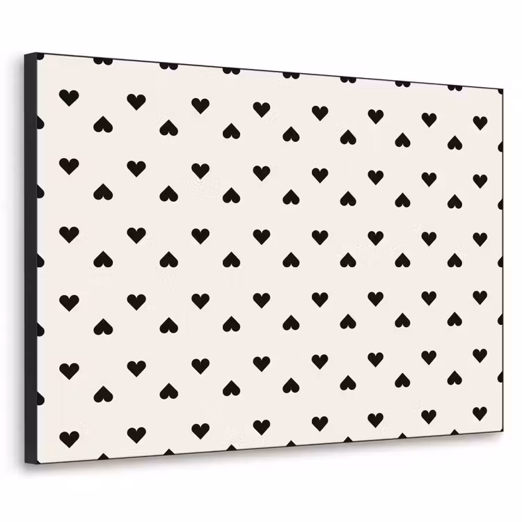 Vet - Liefde - Wit - Zwart Textielframe - compleet frame klein 947 -3d