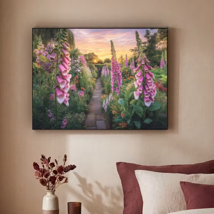 Vingerhoedskruid - Bloemen - Tuin Textielframe zwart klein -sfeer1