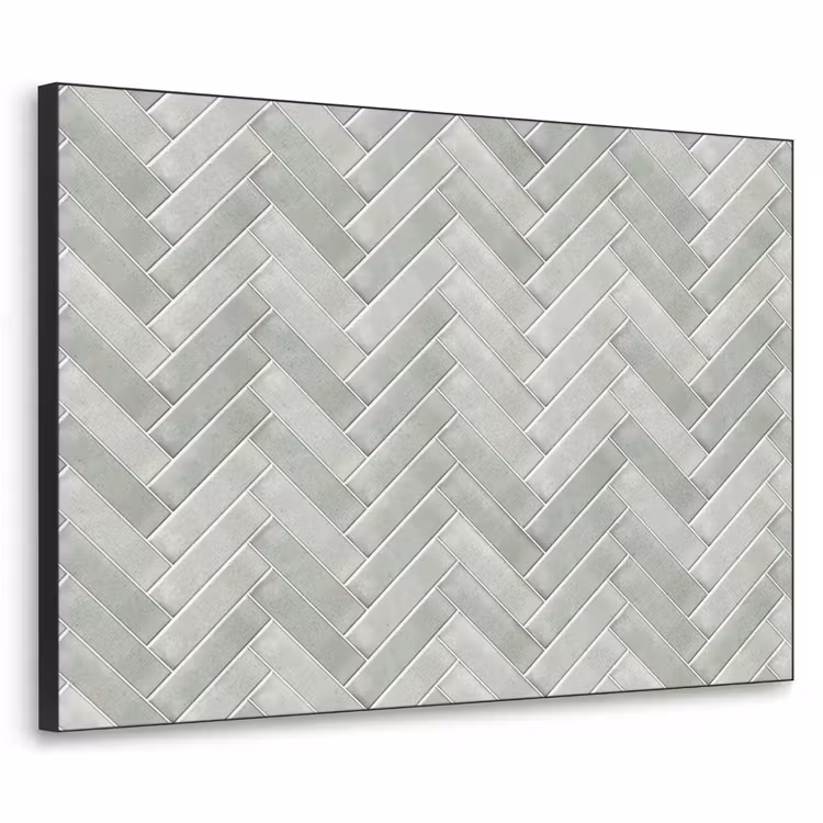 Visgraat - Wandtegel - Grijs Textielframe zwart klein 947 -3d