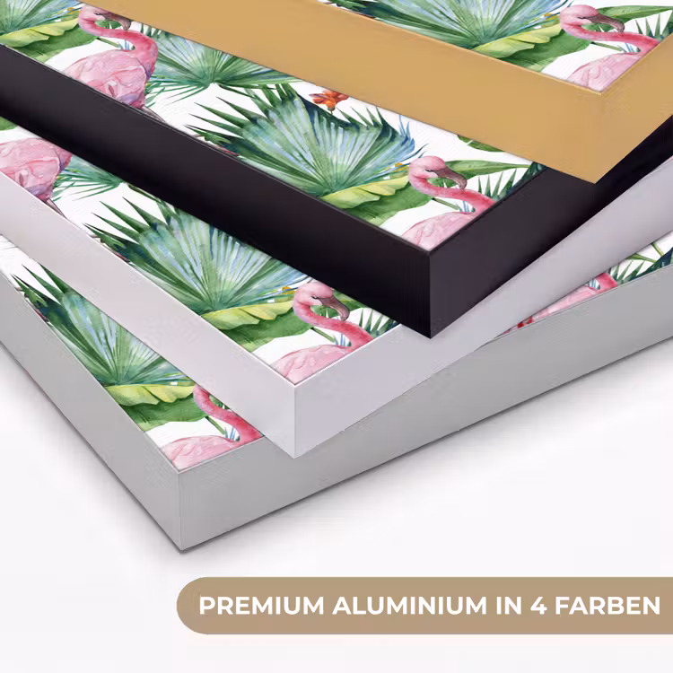 Flamingo - Bladeren - Tropisch Textielframe zwart klein -USP_kleurenDE