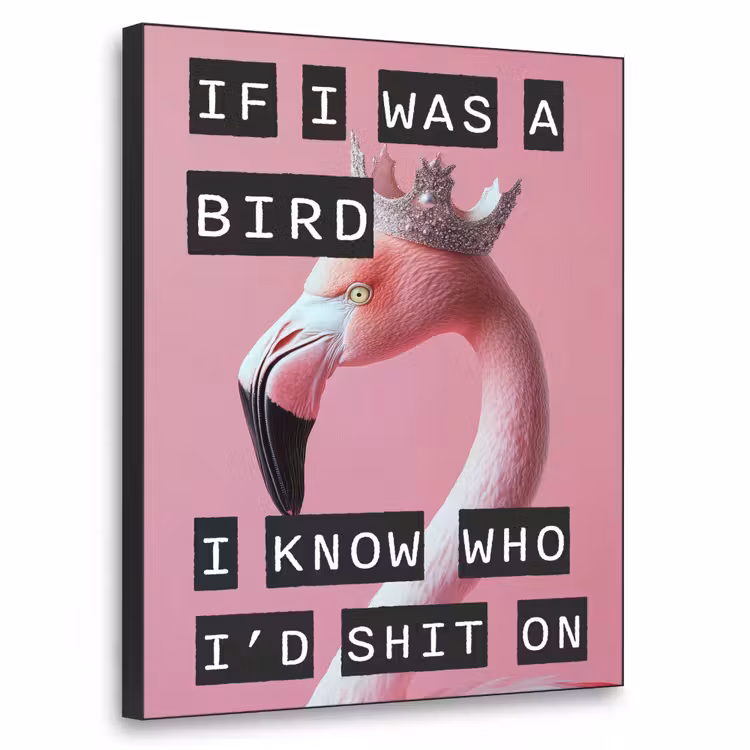 Flamingo - Roze - Vogel - Decoratie Textielframe - compleet frame klein -3d