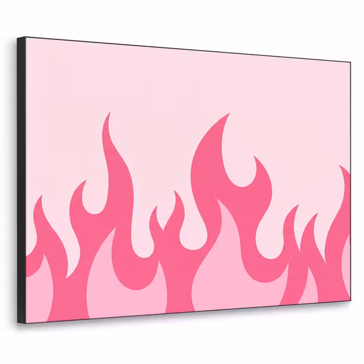 Vlammen - Patroon - Abstract - Modern - Roze Textielframe zwart klein -3d