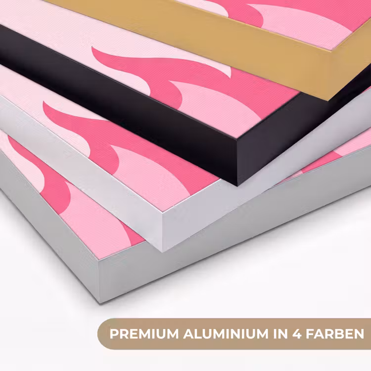 Vlammen - Patroon - Abstract - Modern - Roze Textielframe zwart klein -USP_kleurenDE