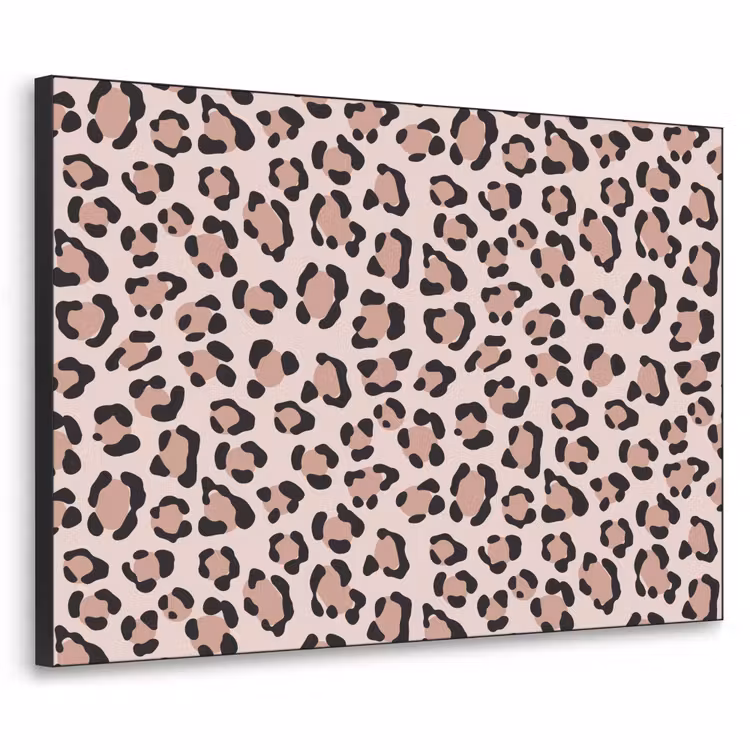 Vlekken - Beige - Luipaard Textielframe zwart klein 947 -3d