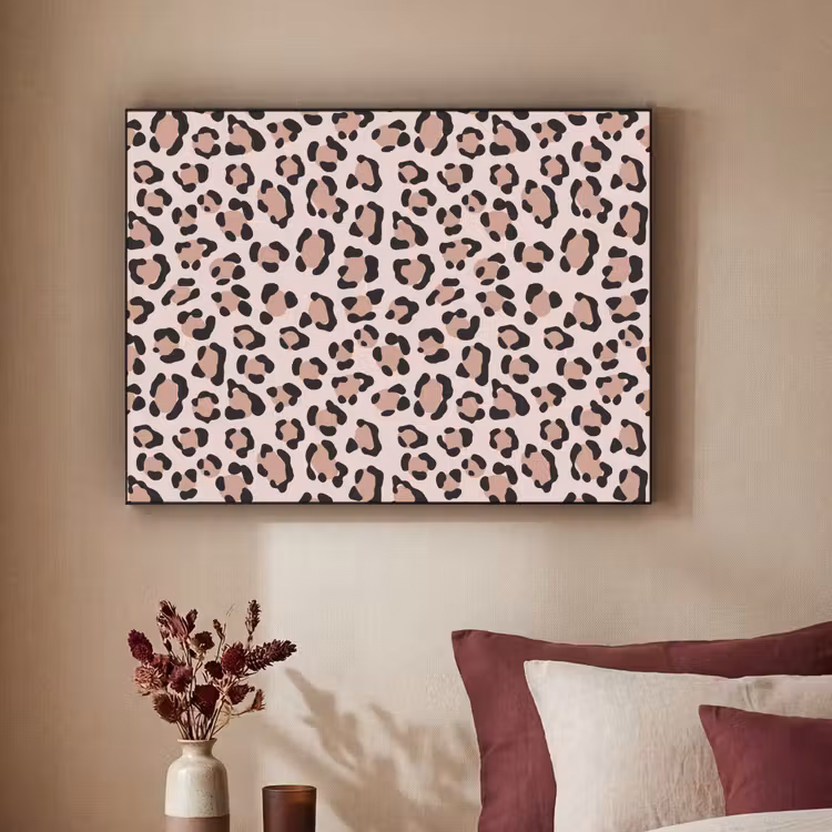 Vlekken - Beige - Luipaard Textielframe zwart klein 947 -sfeer1