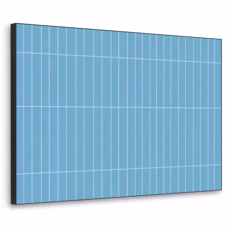 Tegel - Langwerpig - Patroon - Blauw Textielframe zwart klein 947 -3d