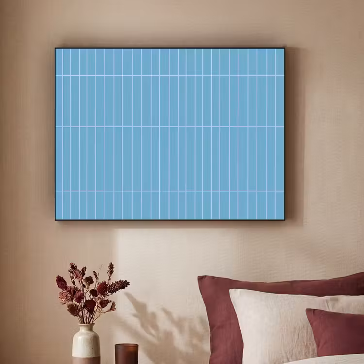 Tegel - Langwerpig - Patroon - Blauw Textielframe zwart klein 947 -sfeer1