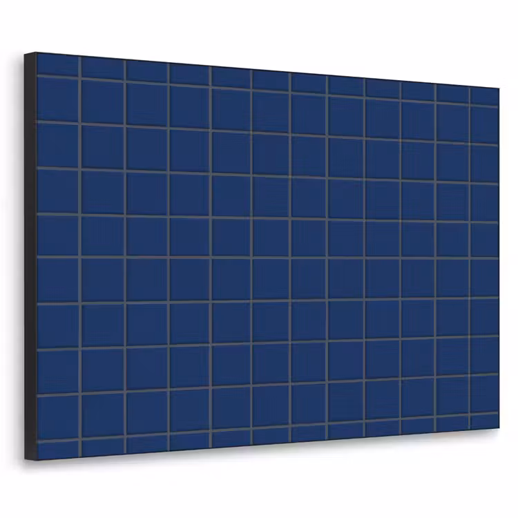 Tegel - Patroon - Blauw Textielframe zwart klein 947 -3d