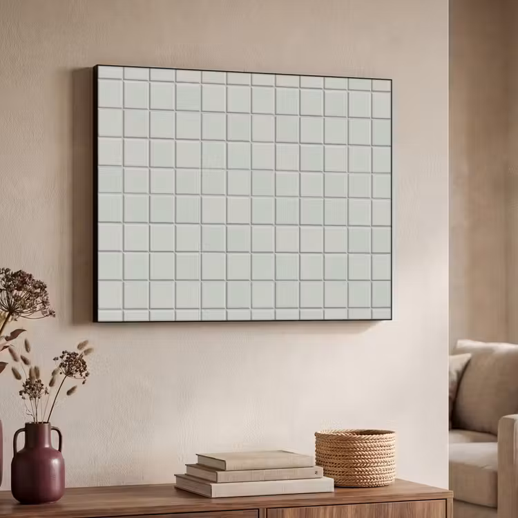 Tegel - Patroon - Lichtgroen Textielframe zwart klein 947 -sfeer3