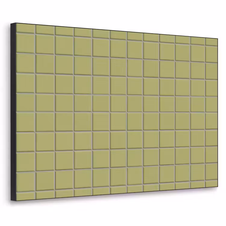 Tegel - Patroon - Olijfgroen Textielframe zwart klein 947 -3d