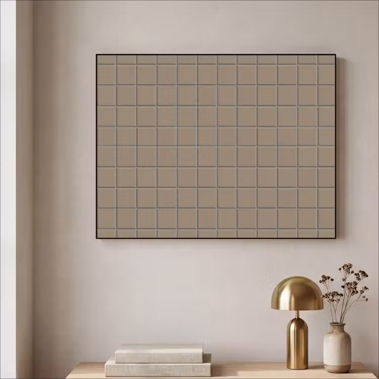 Tegel - Patroon - Taupe Textielframe zwart klein 947 -sfeer2