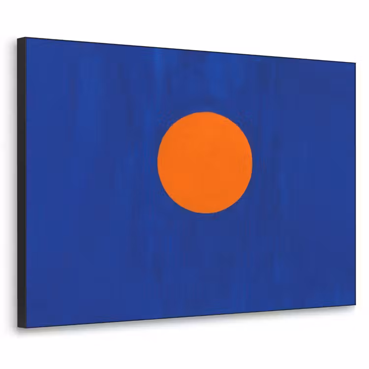 Vorm - Rond - Minimalistisch - Blauw Textielframe - compleet frame klein -3d