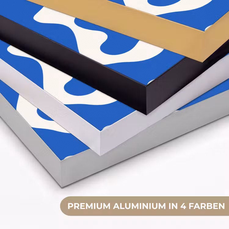 Vormen - Abstract - Blauw - Golven Textielframe zwart klein -USP_kleurenDE