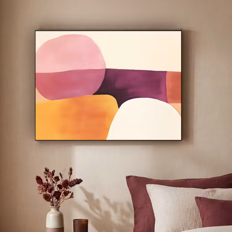 Vormen - Abstract - Kleurrijk Textielframe zwart klein -sfeer1