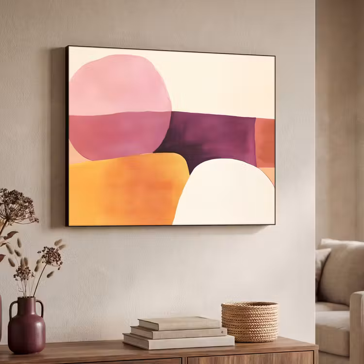 Vormen - Abstract - Kleurrijk Textielframe - compleet frame klein -sfeer3