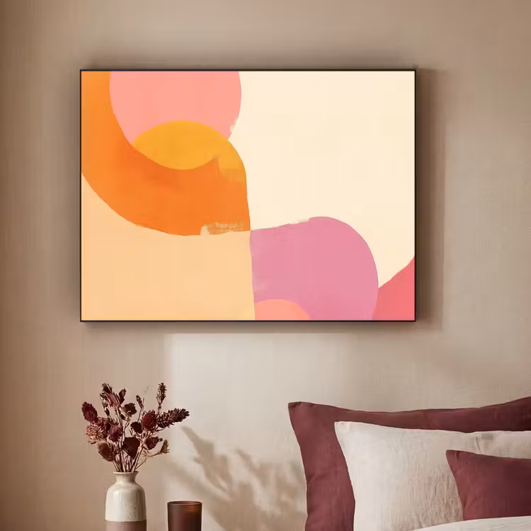 Vormen - Abstract - Kleurrijk Textielframe zwart klein -sfeer1