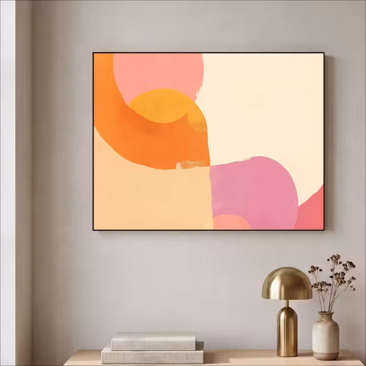 Vormen - Abstract - Kleurrijk Textielframe - compleet frame klein -sfeer2