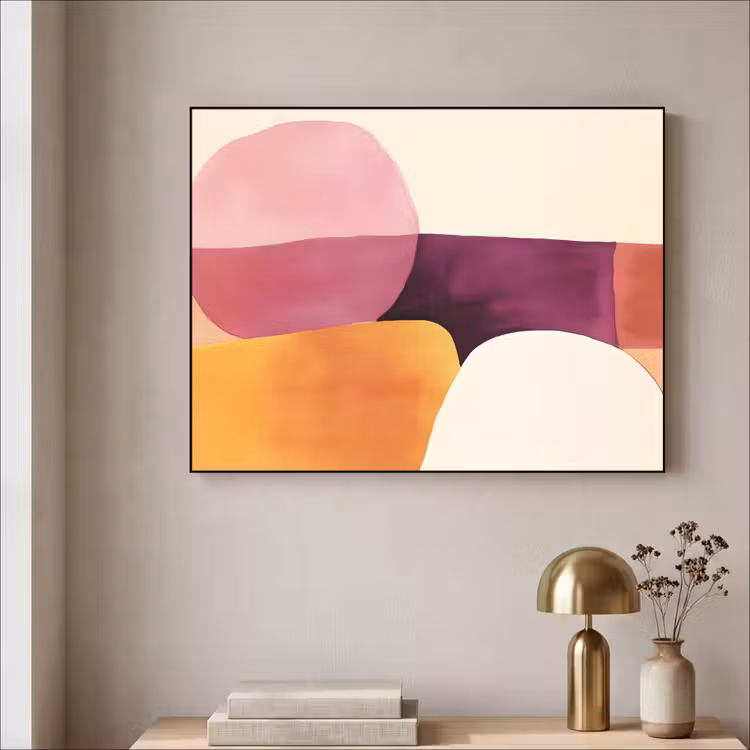 Vormen - Abstract - Kleurrijk Textielframe zwart klein -sfeer2