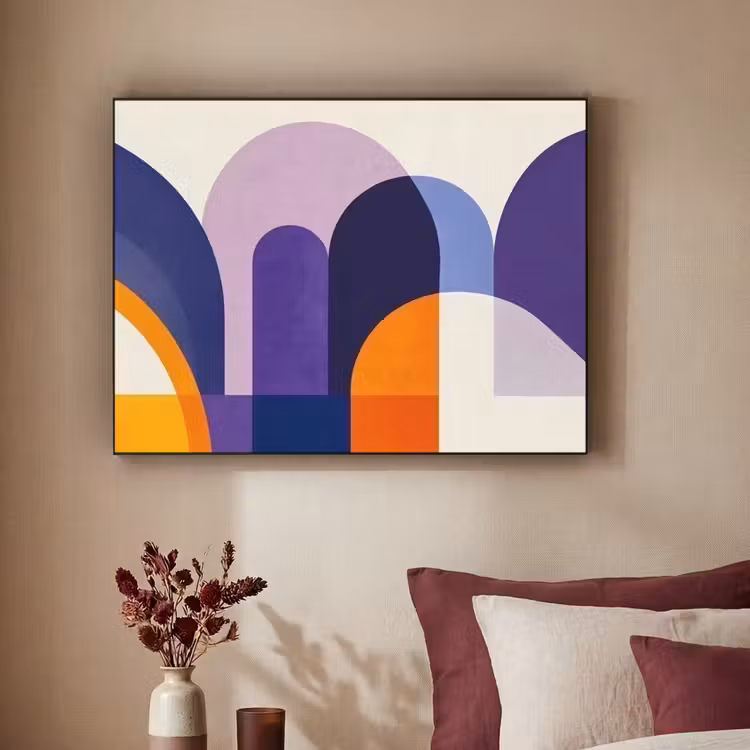 Vormen - Abstract - Grafisch - Oranje Textielframe zwart klein -sfeer1