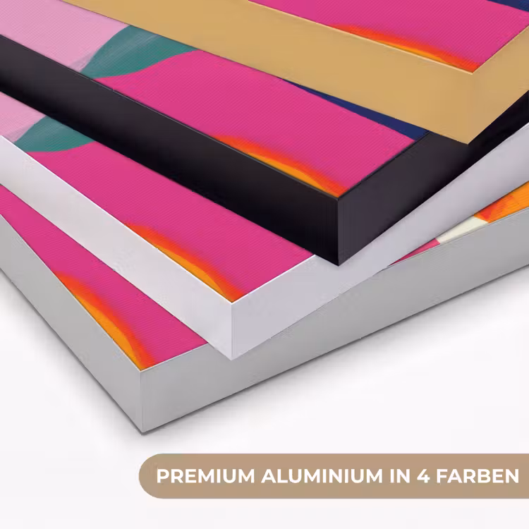 Vormen - Golvend - Abstract - Felroze Textielframe zwart klein -USP_kleurenDE