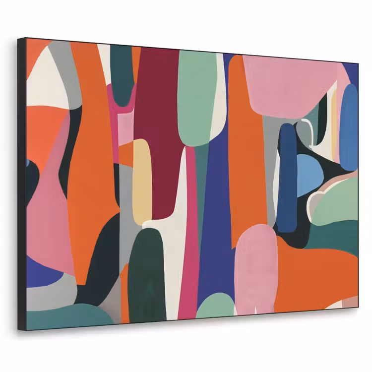 Vormen - Ritmisch - Kleuren - Abstract Textielframe - compleet frame klein -3d