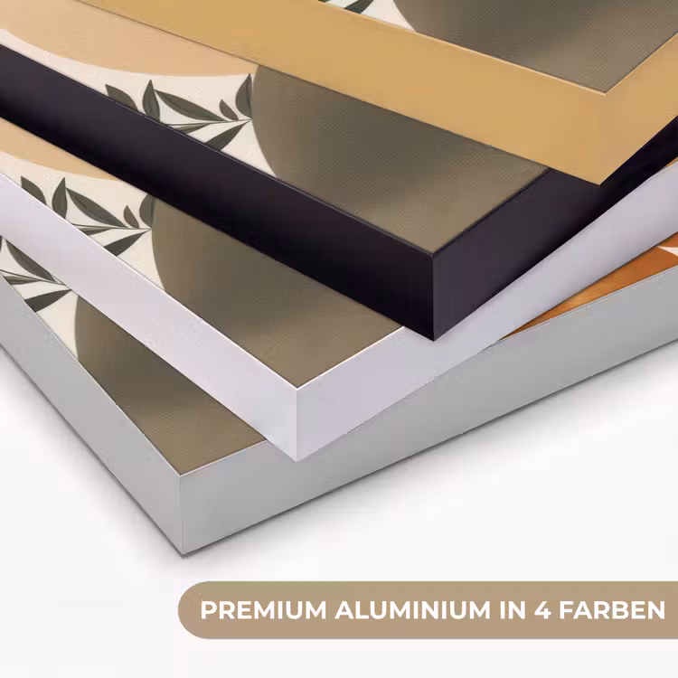 Vormen - Rond - Bladeren - Beige Textielframe zwart klein -USP_kleurenDE