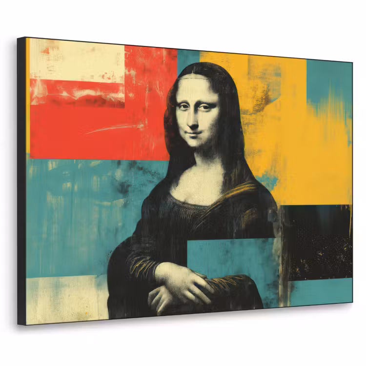 Vrouw - Kleurvlakken - Klassieke schilderkunst Textielframe zwart klein -3d