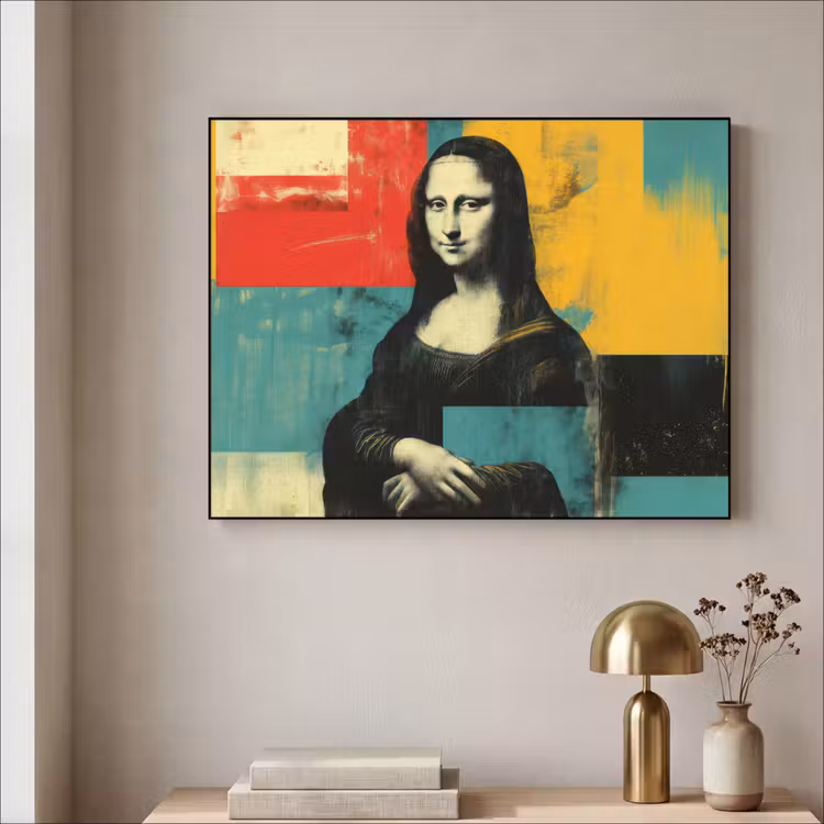 Vrouw - Kleurvlakken - Klassieke schilderkunst Textielframe - compleet frame klein -sfeer2