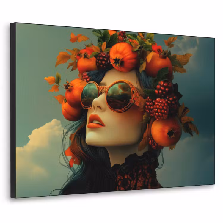 Vrouw - Granaatappel - Herfst - Zonnebril Textielframe - compleet frame klein -3d