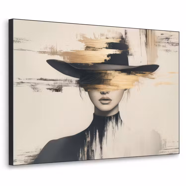 Vrouw - Hoed - Verf Textielframe - compleet frame klein -3d