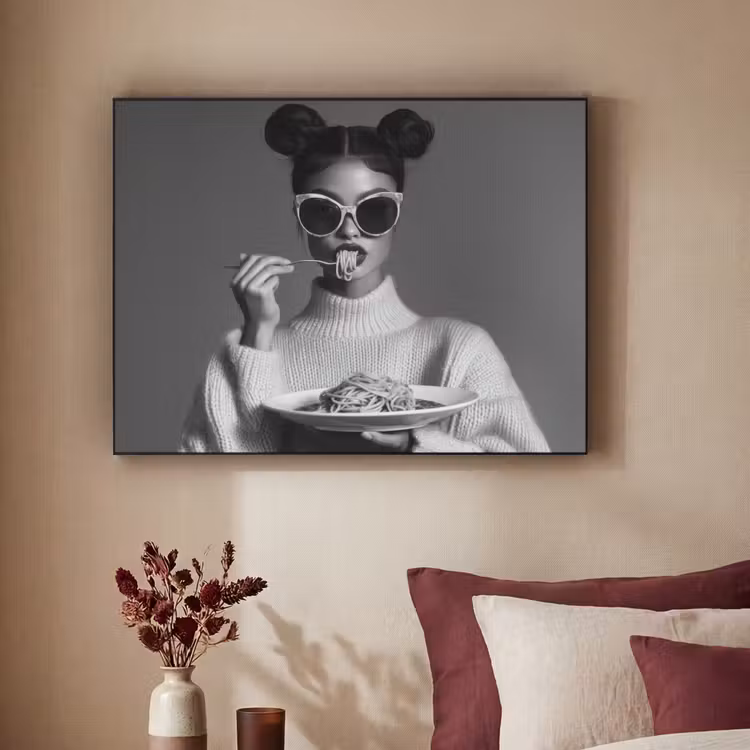 Vrouw - Pasta - Zonnebril Textielframe - compleet frame klein -sfeer1