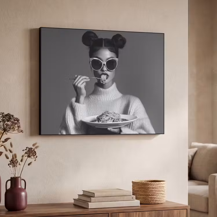 Vrouw - Pasta - Zonnebril Textielframe - compleet frame klein -sfeer3