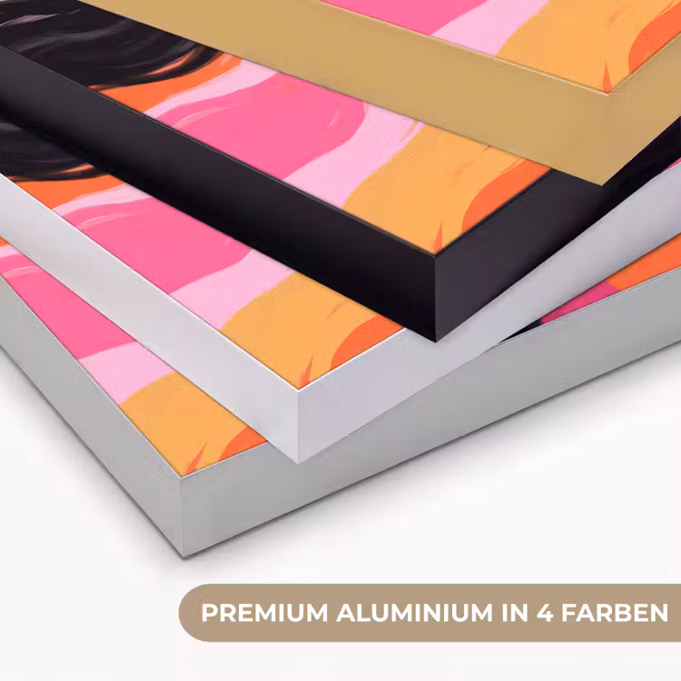 Vrouw - Portret - Kleurrijk - Modern - Kunst Textielframe zwart klein -USP_kleurenDE