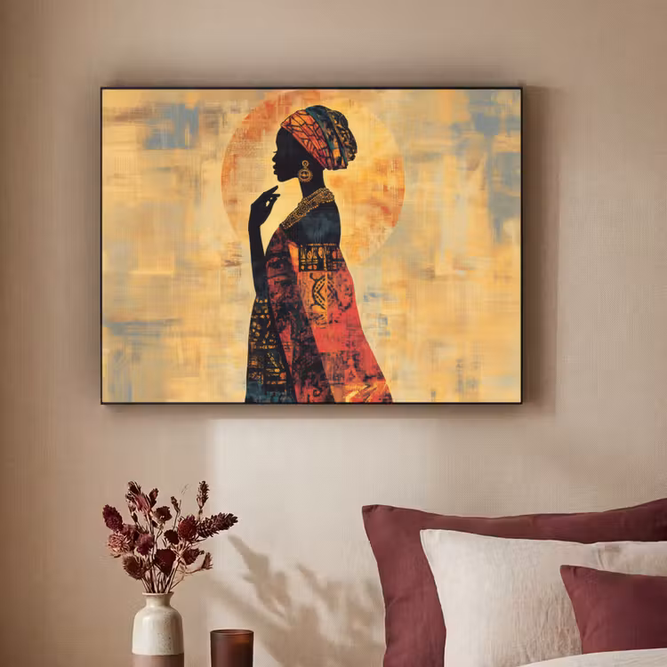 Vrouw - Silhouet - Patronen - Sierlijk Textielframe - compleet frame klein -sfeer1
