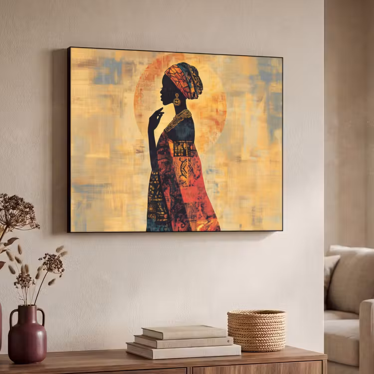 Vrouw - Silhouet - Patronen - Sierlijk Textielframe - compleet frame klein -sfeer3