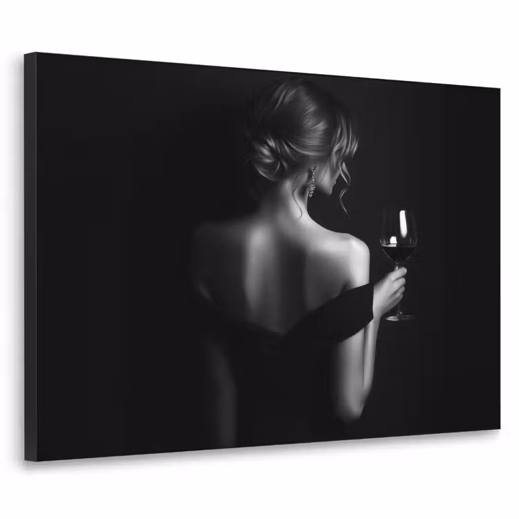 Vrouw - Wijn - Jurk Textielframe - compleet frame klein -3d