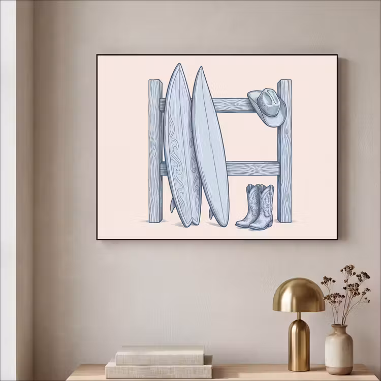 Recreatie - Kleding - Avontuur - Illustratie - Zomer Textielframe zwart klein -sfeer2