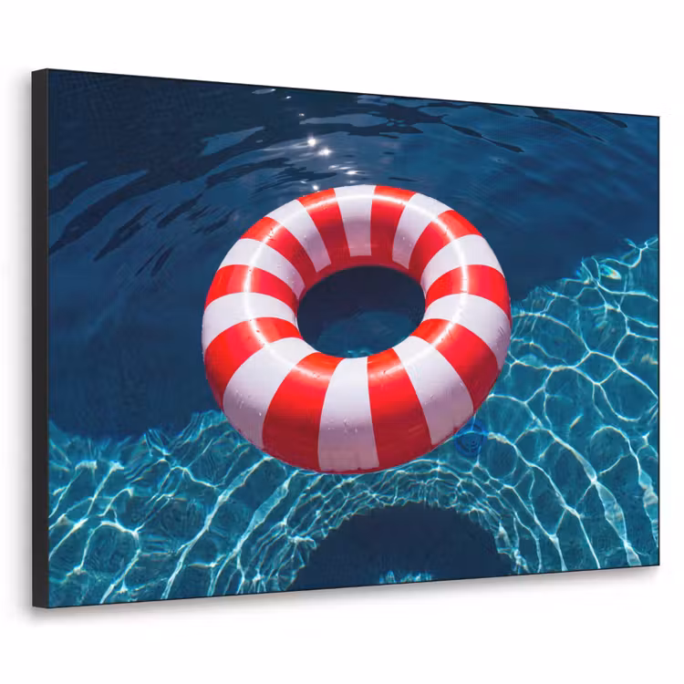 Recreatie - Water - Zomer - Rood - Wit Textielframe zwart klein -3d