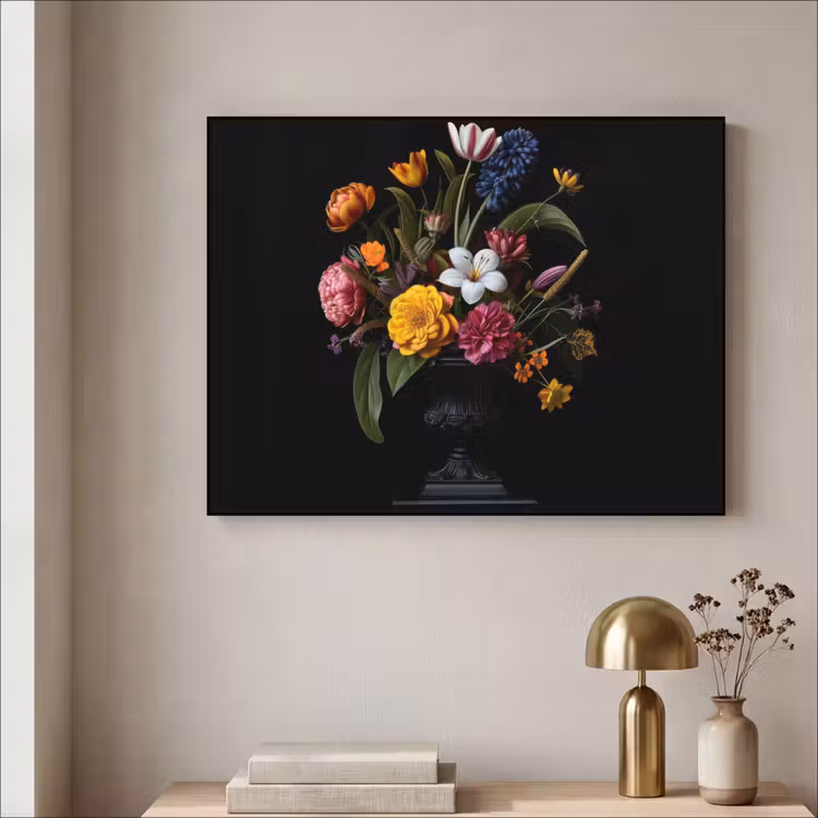 Lente - Bloemen - Klassiek - Vaas Textielframe - compleet frame klein -sfeer2