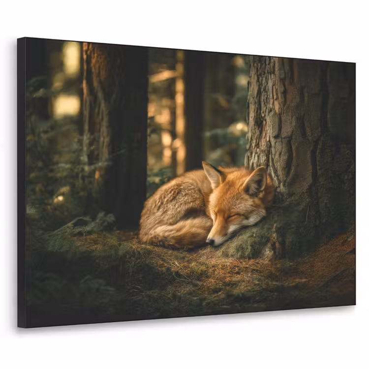 Vos - Bos - Slapen Textielframe - compleet frame klein -3d