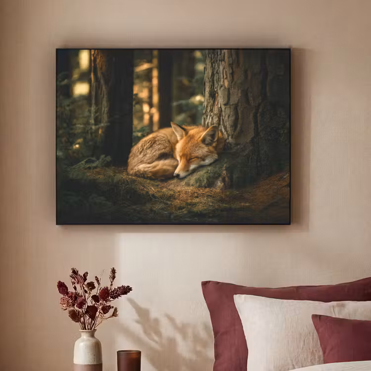 Vos - Bos - Slapen Textielframe - compleet frame klein -sfeer1