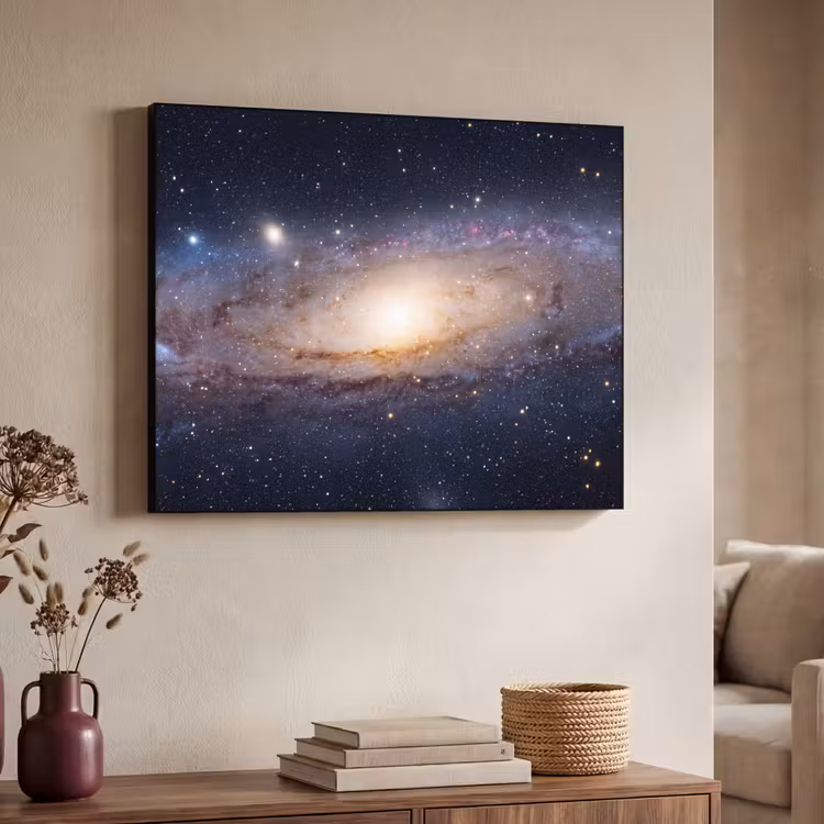 Art Frame - Galaxie – Weltraum – Kosmos - Sterrenstelsel - Ruimte - Kosmos Textielframe zwart klein