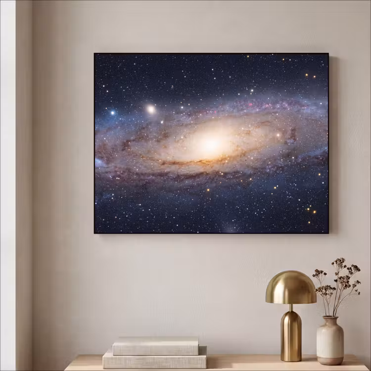 Art Frame - Galaxie – Weltraum – Kosmos - Sterrenstelsel - Ruimte - Kosmos Textielframe zwart klein