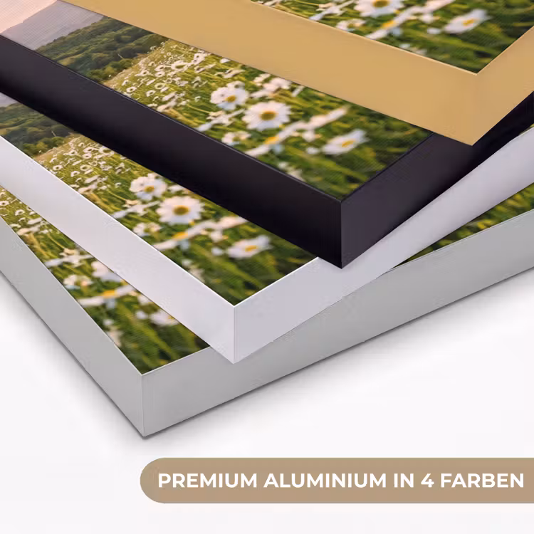 Madelief - Veld - Heuvels - Groen Textielframe zwart klein -USP_kleurenDE