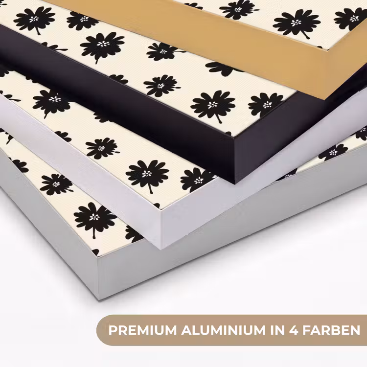 Madeliefjes - Grafisch - Zwart - Beige Textielframe zwart klein 947 -USP_kleurenDE