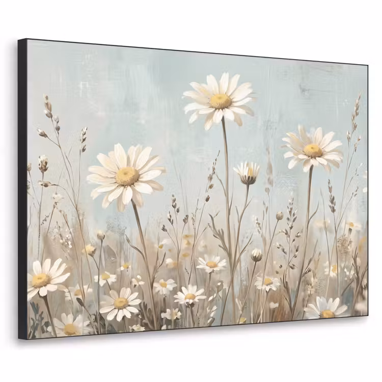 Madelief - Illustratie - Wit Textielframe zwart klein -3d