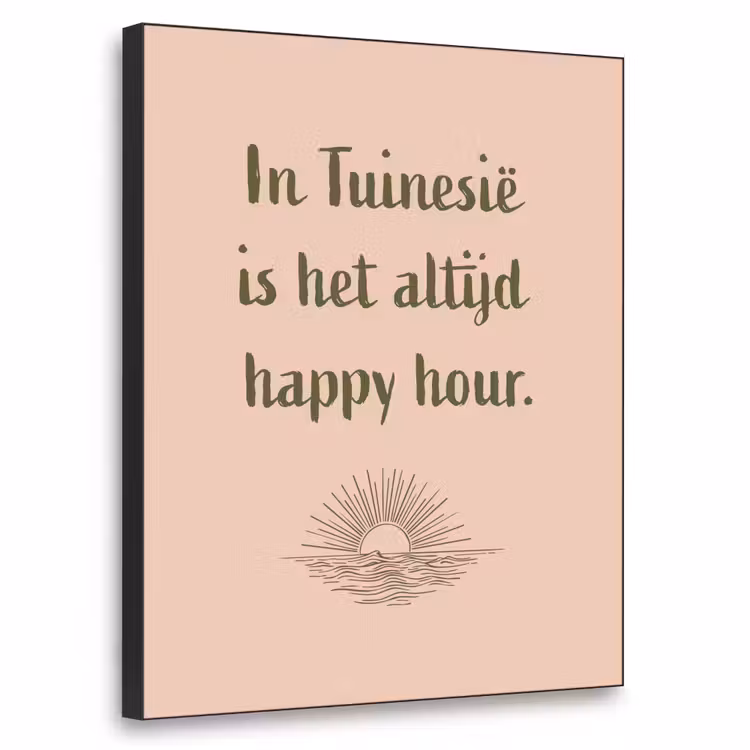Tuin - Roze - Quote - Zon Textielframe - compleet frame klein -3d